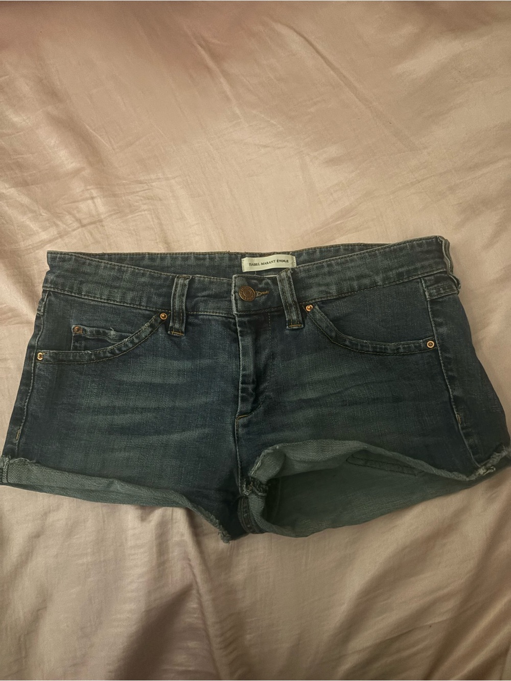 ISABEL MARANT Dark Blue Denim Shorts - Women's Casual Cutoff